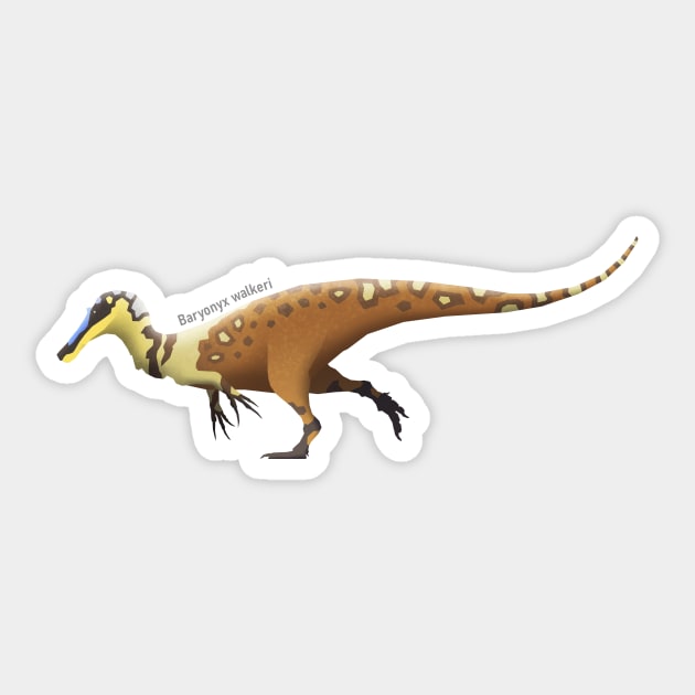 Baryonyx walkeri Sticker by I Draws Dinosaurs